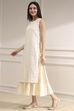 Off White Cotton Layered Suit Set image number 2