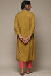 Olive Pink LIVA Straight Yarndyed Kurta image number 4