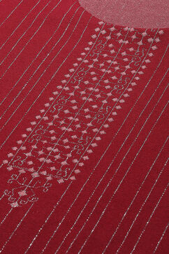 Maroon Straight Poly Metallic Kurta image number 1