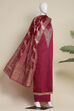 Botle Green Tissue Chanderi Embroidered Unstitched Suit Set image number 4