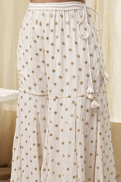 Ivory Georgette Embroidered Peplum Suit Set image number 1