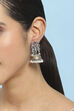 White Stone-Studded Oxidised Jhumkas image number 1