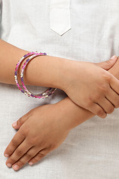 Pink & Purple Metal & Beads Kids Bangles image number 2