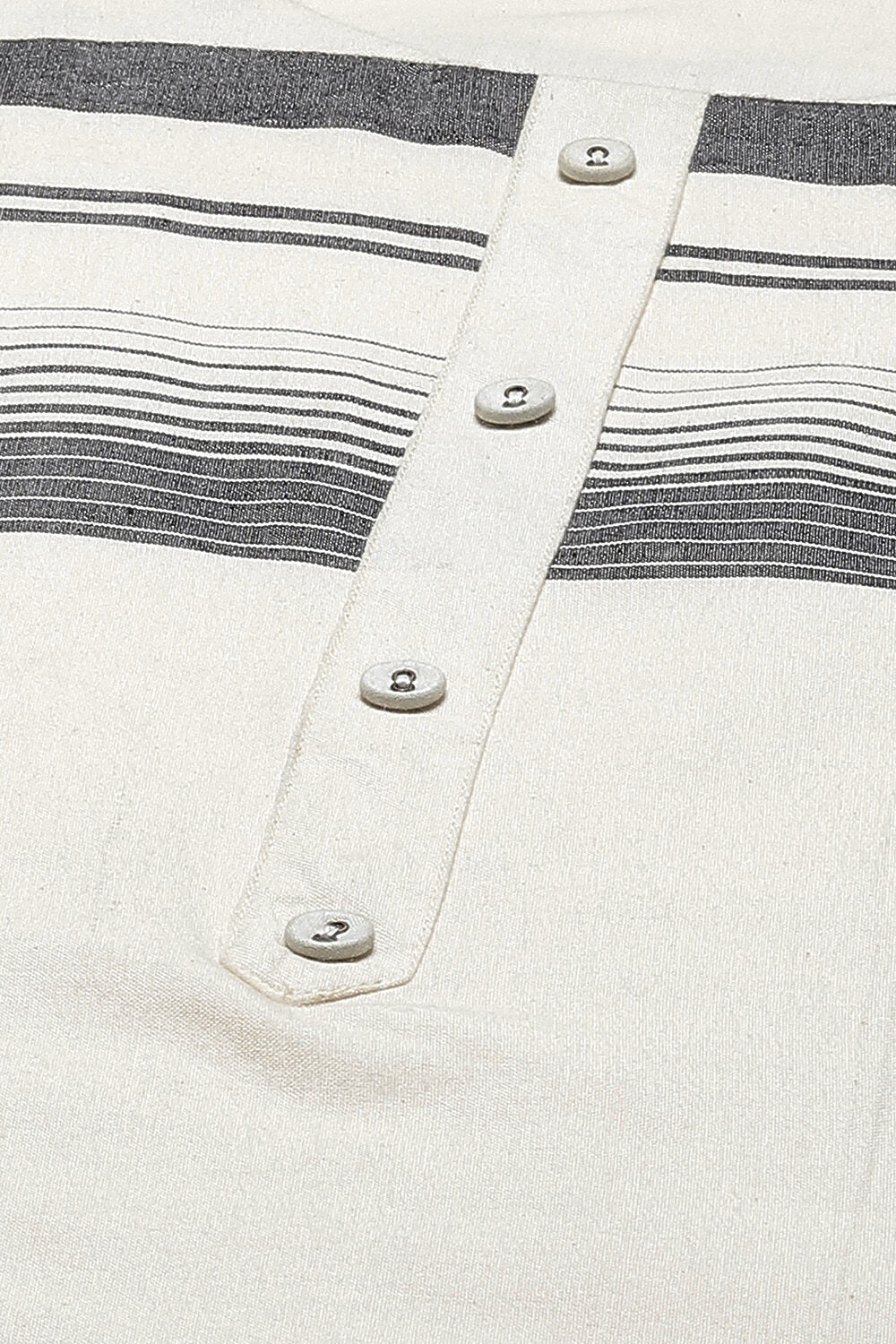 Off White Cotton Handloom Unstitched Suit Set image number 1