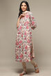 Dull Sea Blue Cotton Gathered Kurta Churidar Suit Set image number 5