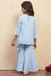 Powder Blue Polyester Sharara Suit Set image number 4