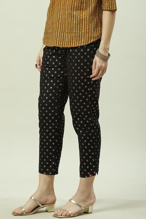 Black Viscose Narrow Pants image number 2