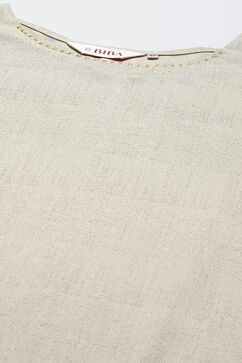 Mud Ochre LIVA A-Line Solid Kurta Set image number 1