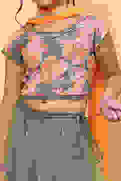 Green Floral Festive Flared Lehenga Set image number 1