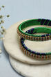Blue & Green Plastic & Thread Bangles image number 1
