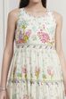 Off-White Cotton Printed Tiered Dress image number 1
