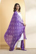 Purple Cotton Traditional Print Dupatta image number 1