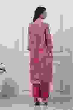Pink Cotton Blend Straight Suit Set image number 3