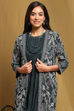 Turquoise Rayon Straight Set image number 1