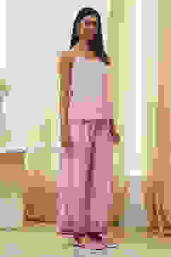 Light Pink Cotton Floral Straight Kurta Set image number 8