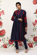 Indigo Cotton Blend Straight Kurta Suit Set image number 7