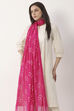 Rani Pink Mul Chanderi Dupatta image number 1