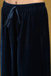 Blue Velvet Embroidered Straight Suit Set image number 2
