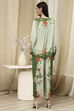 Green Viscose Blend Straight Printed Fusion Set image number 4
