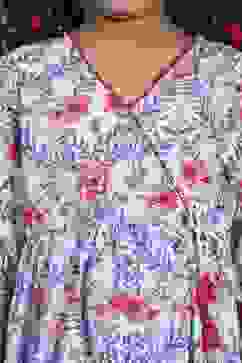 Blue Cotton Printed Anarkali Suit Set image number 1