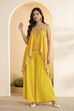 Yellow Modal Satin Asymmetric Suit Set image number 0