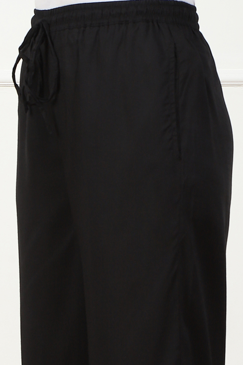 Black Polyester Palazzo Pants image number 1