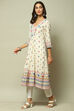 Ecru LIVA Straight Printed Kurta image number 1
