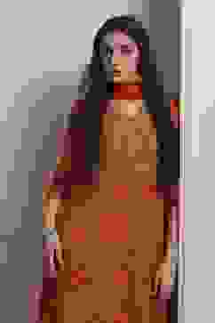 Orange Modal Printed Straight Suit Set image number 8