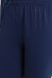 Navy Blue Double Layered Kurta Churidar Suit Set image number 5