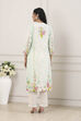 White Cotton Floral Printed Straight Suit Set image number 4