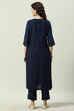 Plum Printed Rayon Straight Kurta Regular Pants Suit Set image number 4