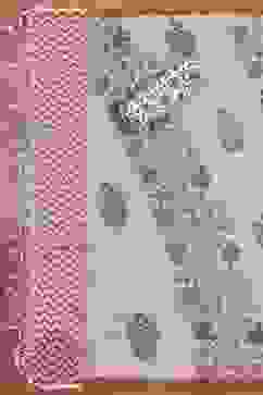 Grey Cotton Hand Block Print Unstitched Suit Set image number 3