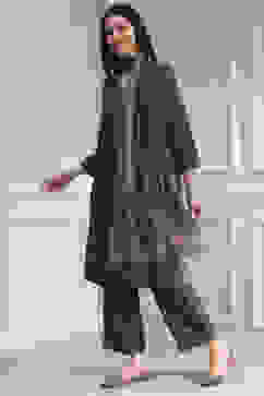 Blue Printed Straight Suit Set image number 3