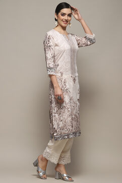 Brown Viscose Straight Kurta image number 4