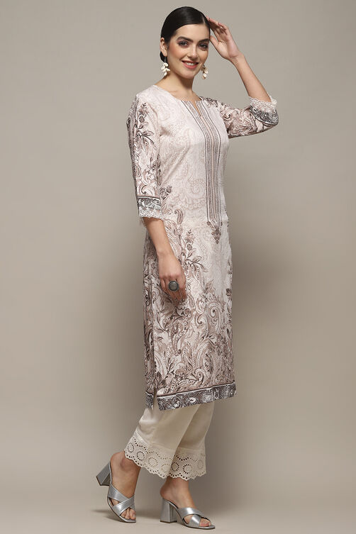 Brown Viscose Straight Kurta image number 4