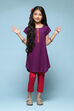 Purple Cotton Straight Solid Kurta Set image number 6