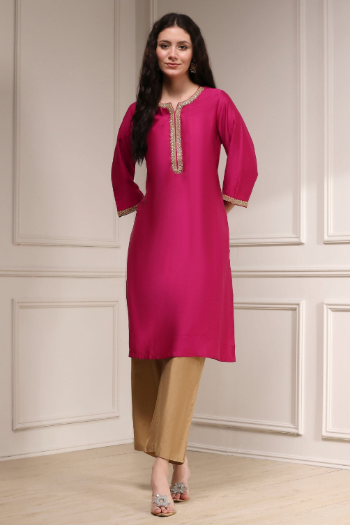 hot pink kurta set