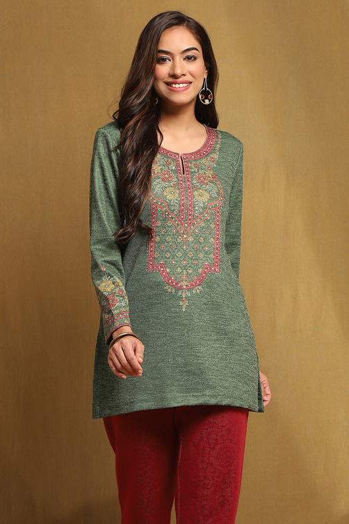 green-fitted-kurti