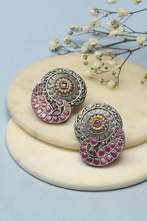 oxidised silver earrings