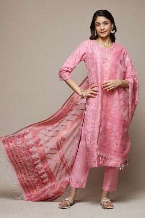 COTTON BLEND SILK KURTA