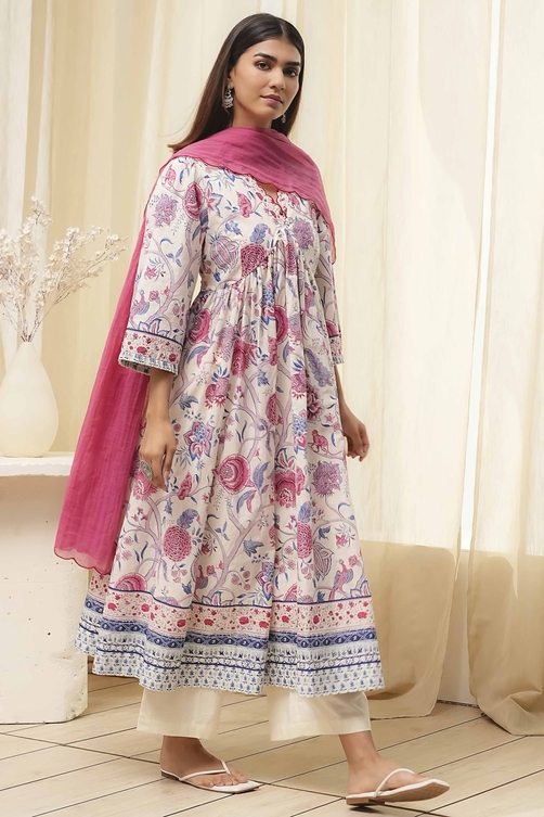 Floral Gathered Suit Set