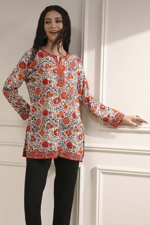 red-orange-kurti