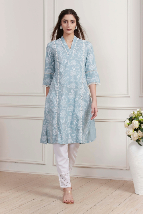 ice blue kurta set