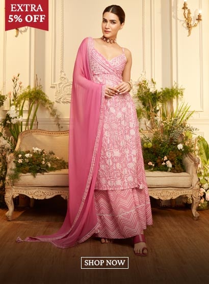 Pink Cotton Straight Suit Set