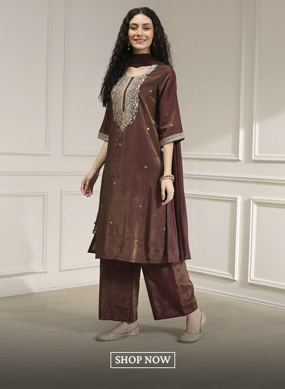 Wine Viscose Rayon Straight Solid Suit Set
