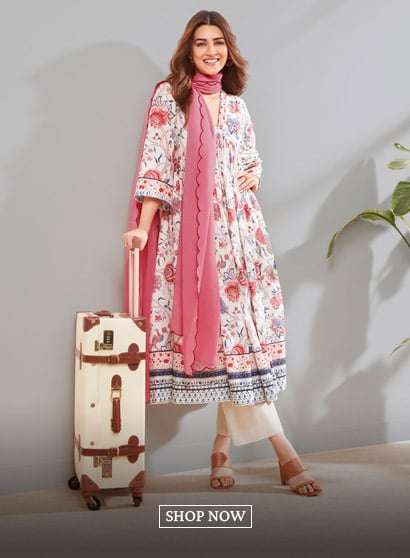 Off White Cotton Gathered Suit Set