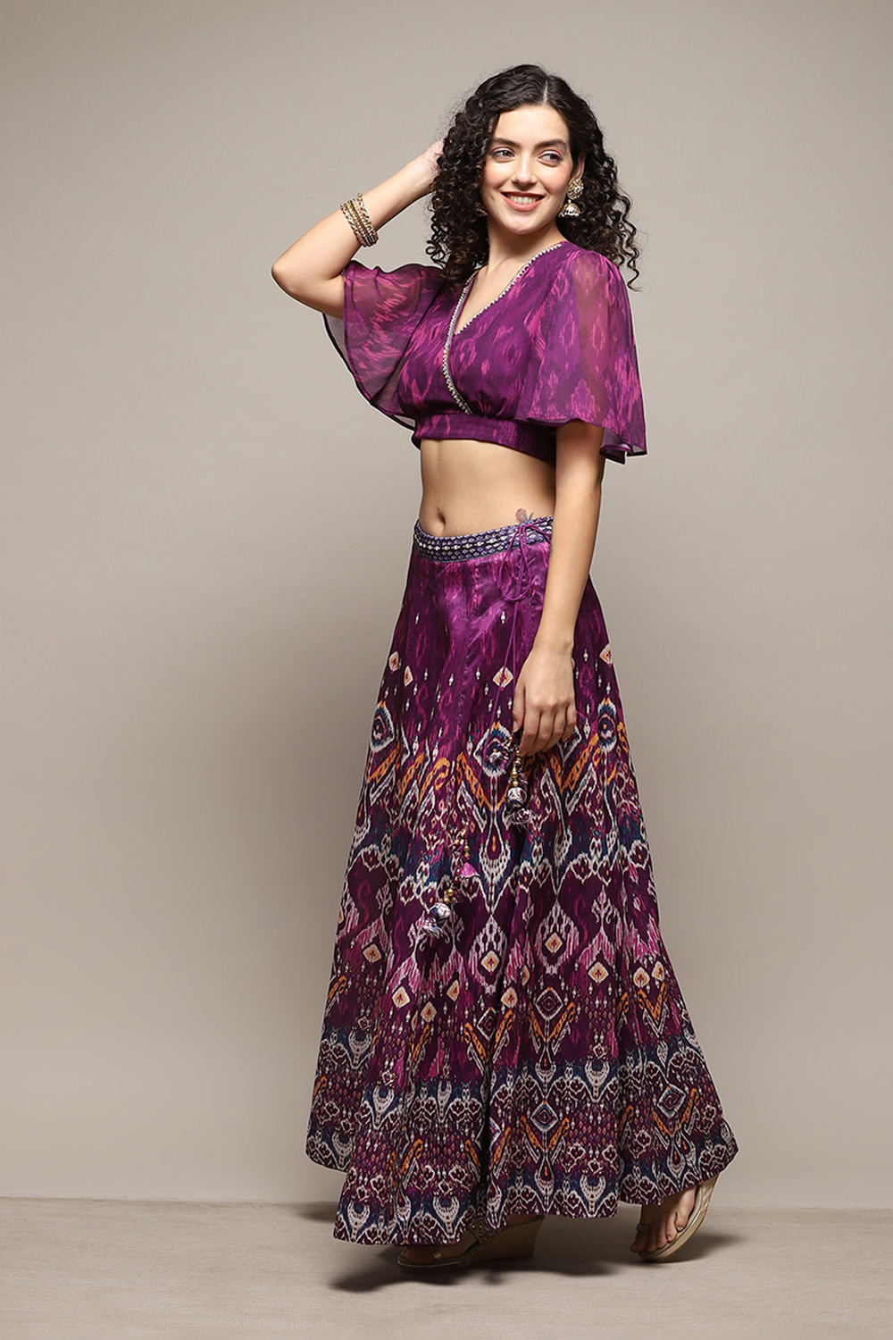 Pink & Purple Polyester Printed 2 Piece Set image number 3