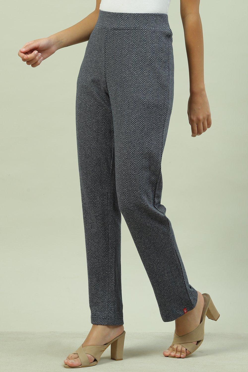 Charcoal Black Cotton Pants image number 0