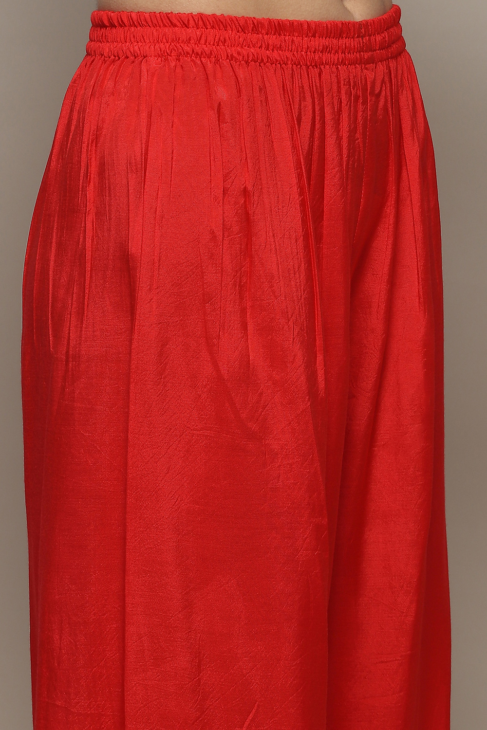 Orange Silk Blend Unstitched Suit set image number 3