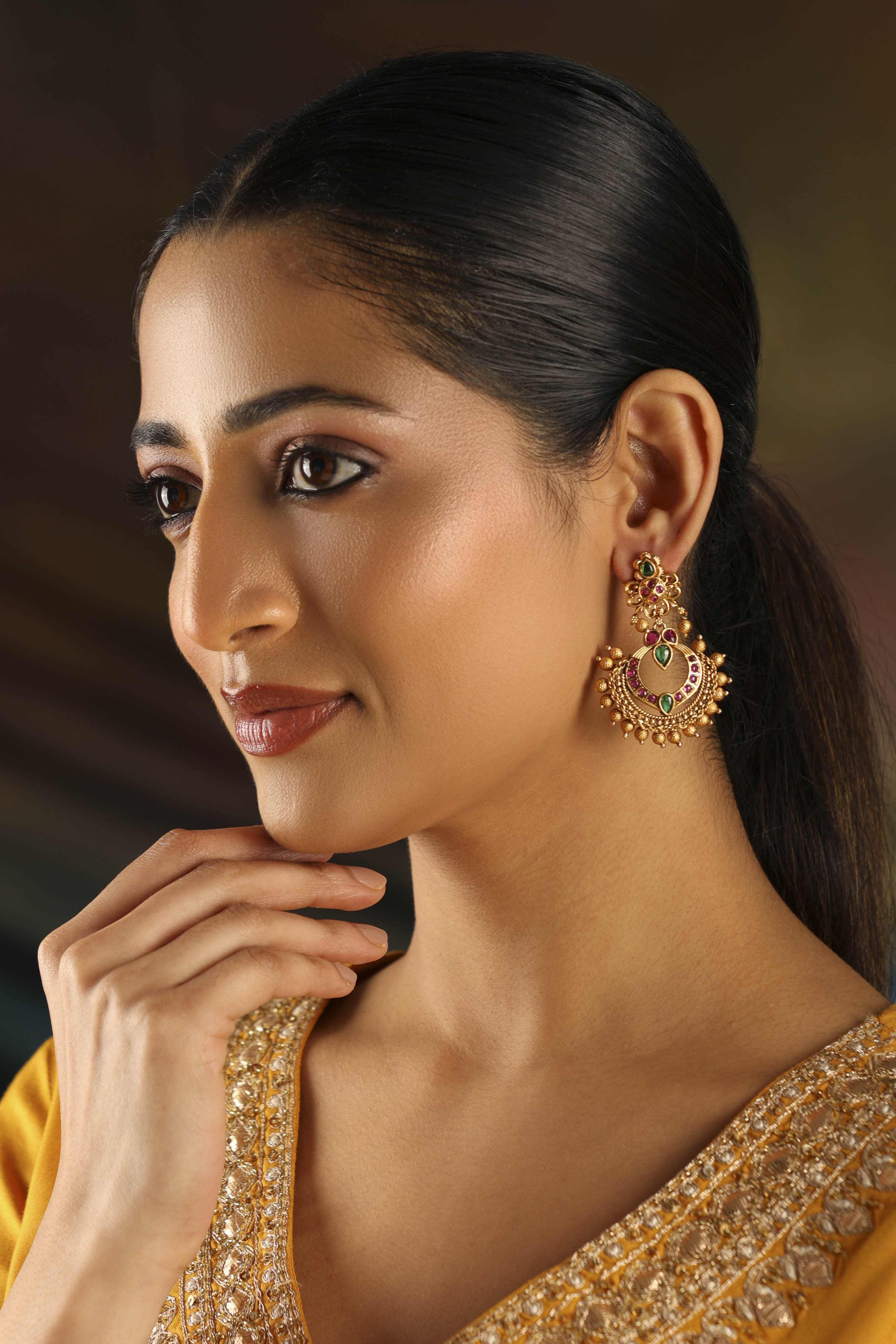 Multicolour Textured Earrings image number 7
